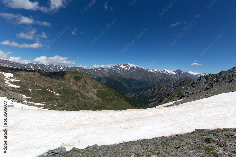 View of Aosta alps landscape