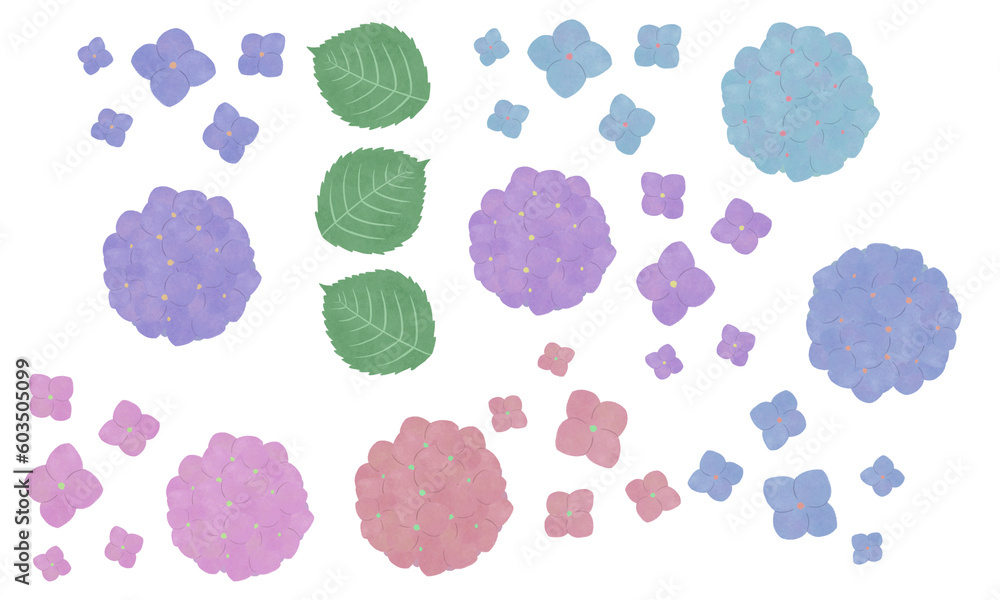 カラフルな紫陽花の詰め合わせ カラフルな紫陽花の詰め合わせ