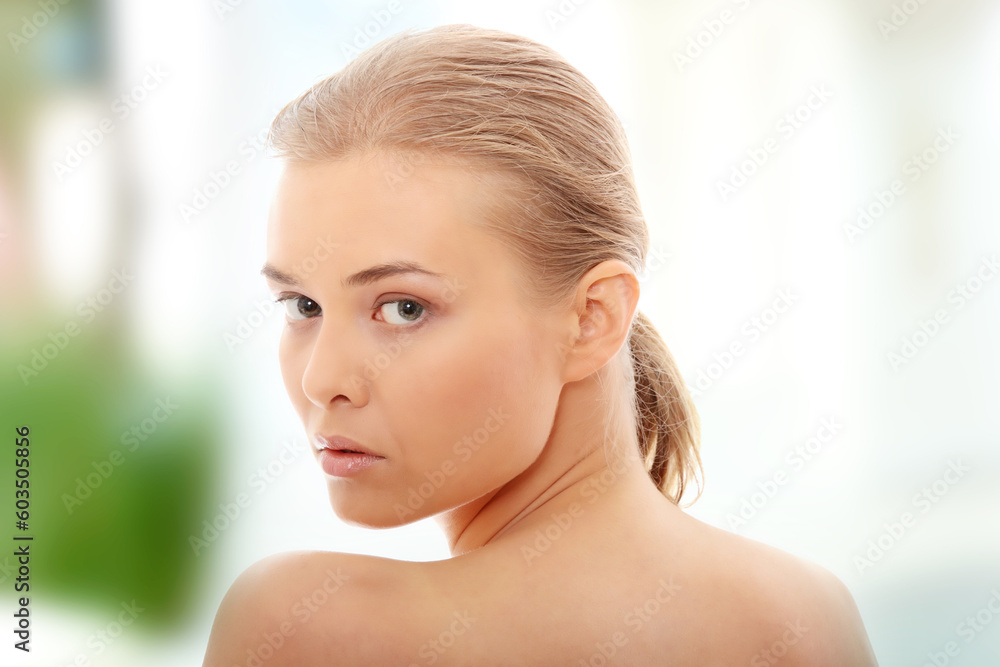 Portrait of the attractive girl without a make-up, isolated on white background Portrait of the attractive girl without a make-up, isolated on white background
