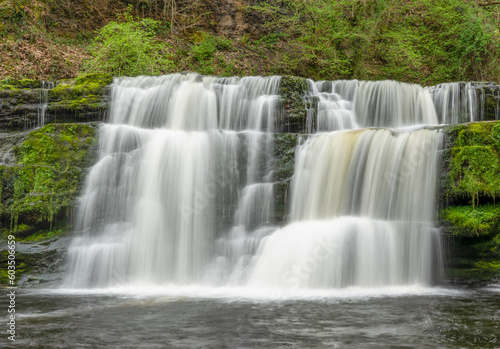 Pretty beautiful waterfall in Brecon Beacons National Park  Wales UK.