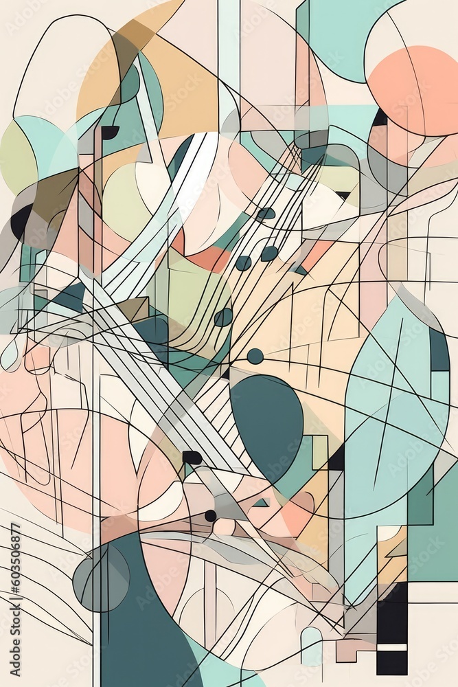 Abstract art of geometric shapes Generative AI Abstract art of geometric shapes Generative AI
