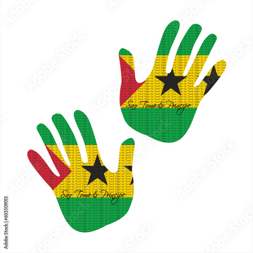 sao tome and principe flag hand vector