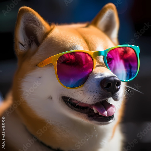 doge with sunglasses Generative AI.