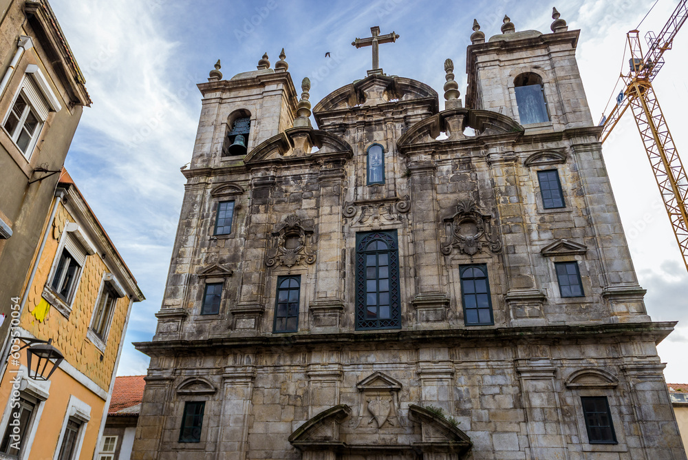 Dacade of Church of the Convent of Sao Joao Novo in Porto, Portugal