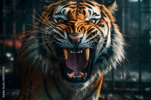 Angry tiger created with Generative AI