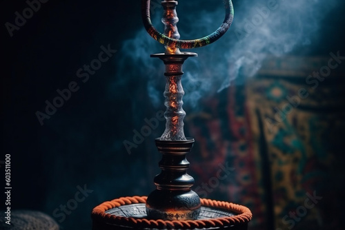 A hookah with smoke coming out of it