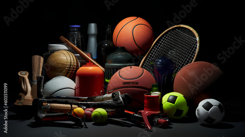sports equipment for many sports