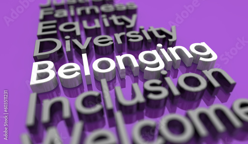 Foto Belonging Diversity Equity Inclusion DEIB Workplace Fairness Welcoming 3d Illust