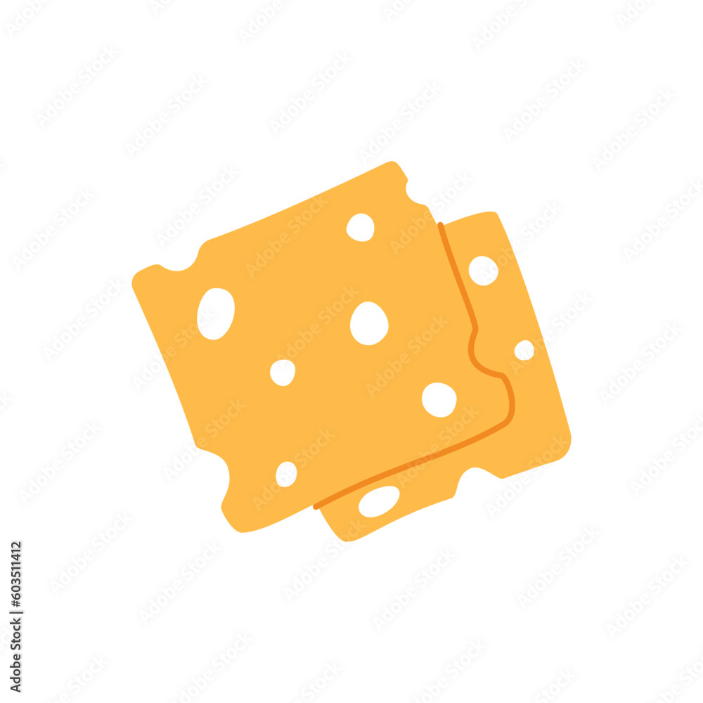 Sliced cheese icon. Cheese products silhouette. Vector illustration.