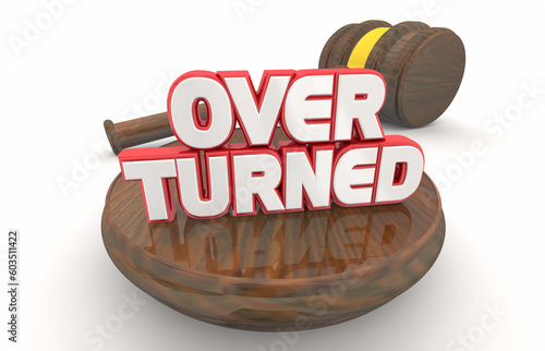 Quadro em tela Overturned Judge Gavel Decision Overruled New Court Case Judgment 3d Illustratio