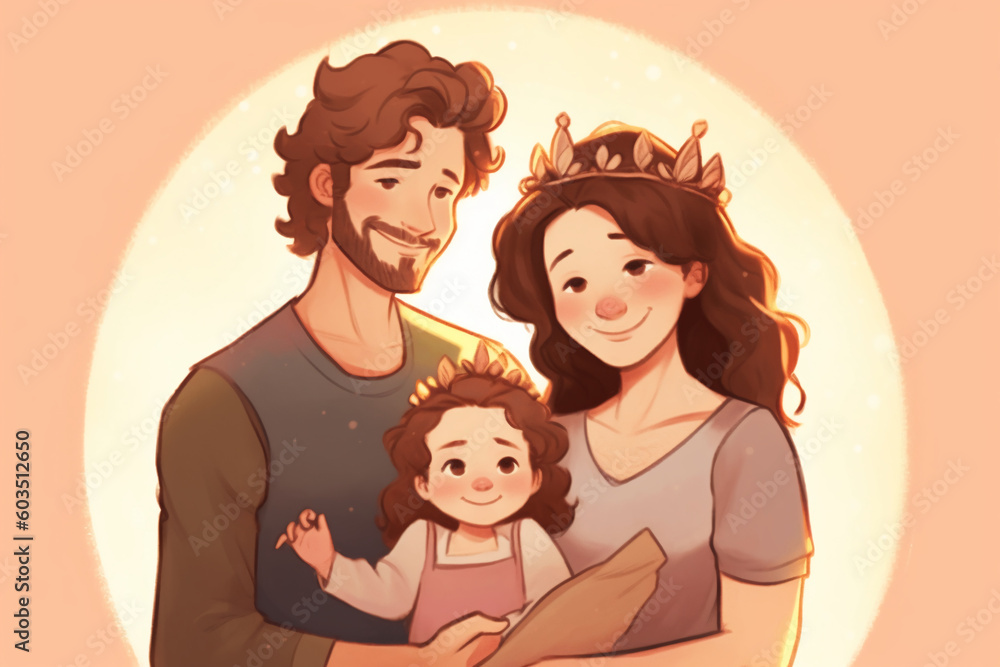Illustration of a happy family Illustration of a happy family