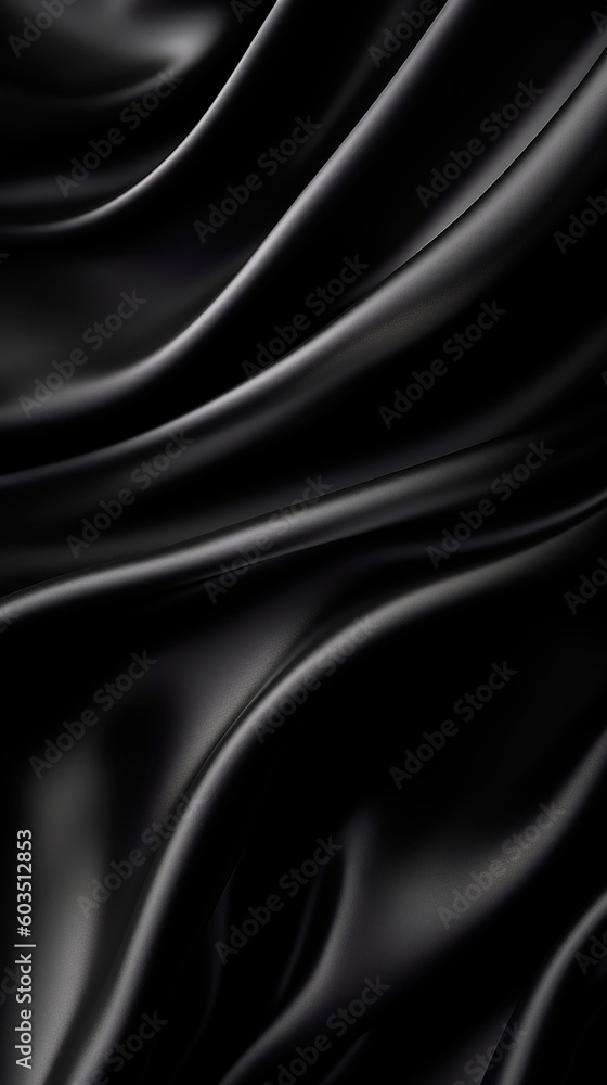 Vertical black silk texture background. wallpaper. Generative AI