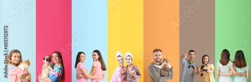 Set of different people wit...