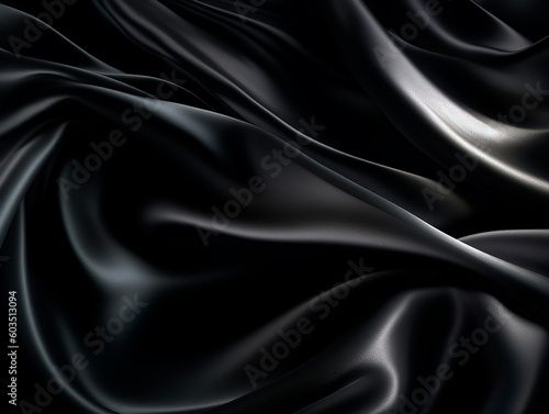Black silk texture background. wallpaper. Generative AI