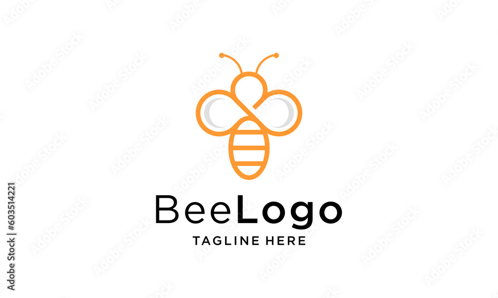 honey Bee animals logo vector
