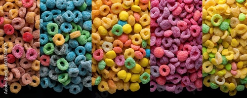 Banner colorful cereal background. Ai generative.