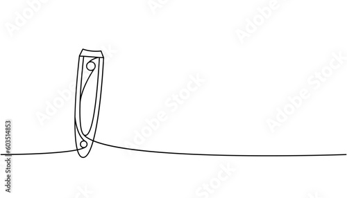 Nail cuticle tongs one line continuous drawing. Manicure and pedicure tools continuous one line illustration. Vector linear illustration