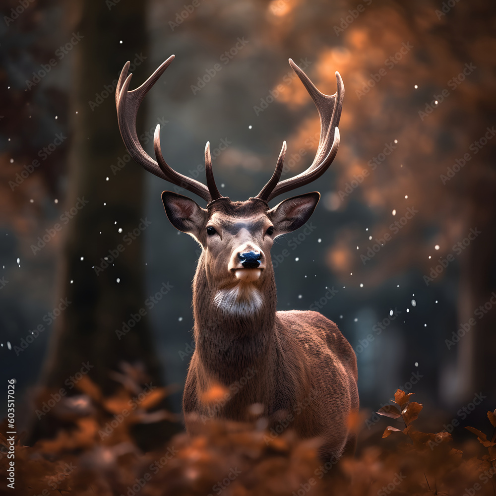 Graceful Deer in its Natural Forest Habitat Graceful Deer in its Natural Forest Habitat