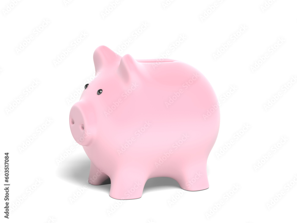 Piggy bank isolated on white background. 3d illustration.