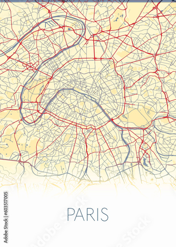 Paris, France's capital modern city map design