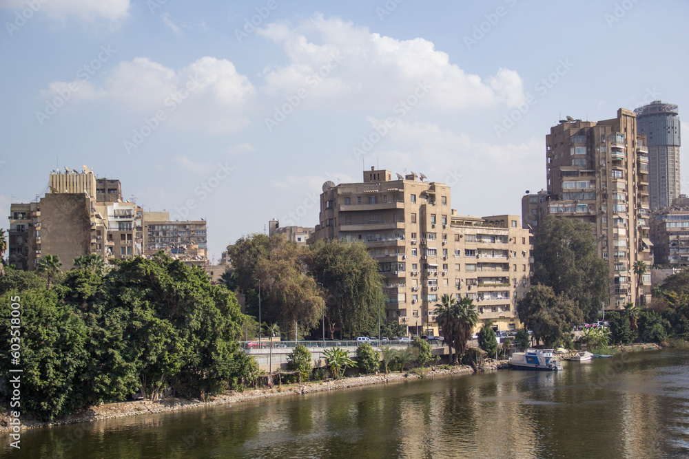 Beautiful view of the Nile embankment in Cairo, Egypt
