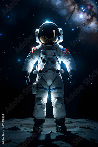 Realistic illustration of astronaut on alien planet. © Robert Rozbora