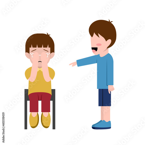 Little Boy Bullying Another Boy