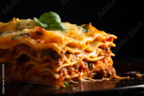 a slice of lasagna