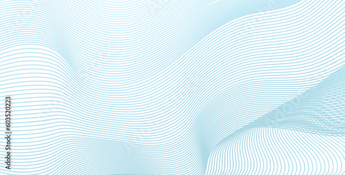 Modern cover design with blue wave lines on white background. abstract blue lines pattern or wavy stripes for business background, certificate, presentation layout, poster, banner. Vector