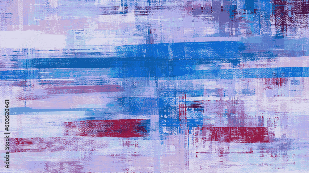 Vector abstraction rough oil paint strokes on canvas. Abstract painting, lavender blue and magenta color textured pattern, grungy artistic background Vector abstraction rough oil paint strokes on canvas. Abstract painting, lavender blue and magenta color textured pattern, grungy artistic background