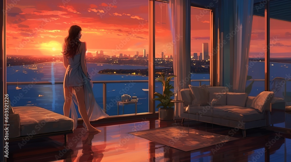 A girl dines quietly in her living room in an upscale Shanghai apartment. A  scene from the anime feature film 'Flavors of Youth'. — Steemit