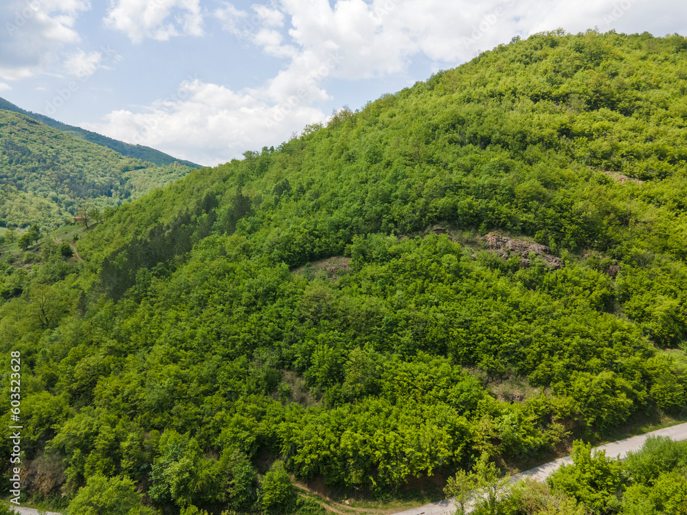 Aerial view of Iskar River Gorge near village of Ochindol, Bulgaria Aerial view of Iskar River Gorge near village of Ochindol, Bulgaria