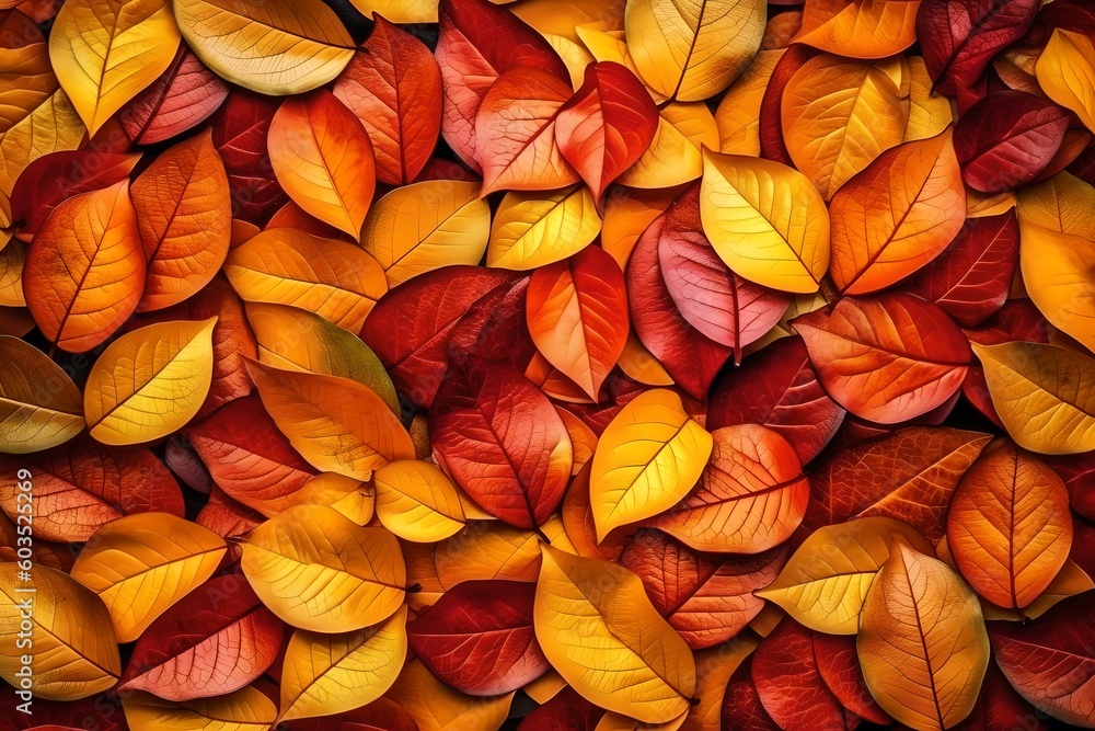 Autumn leaves natural background, generative ai Autumn leaves natural background, generative ai