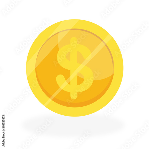 gold coin, dollar, vector