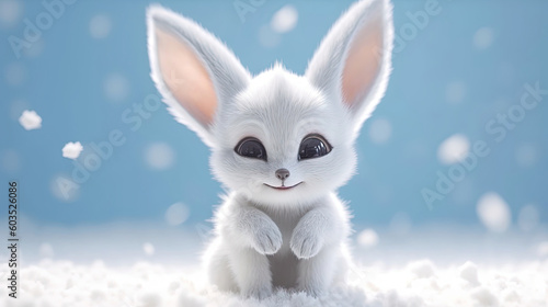 Cute fox with snowfall © Absent Satu