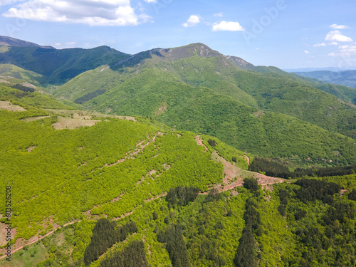 Aerial view of Iskar River Gorge near village of Ochindol  Bulgaria