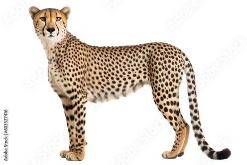 Cheetah png, isolated, transparent background, wild cat generative ai