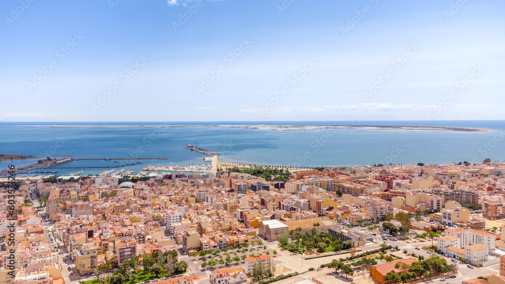 Vista panorámica de la Ràpita, población del Delta del Ebro (Tarragona)