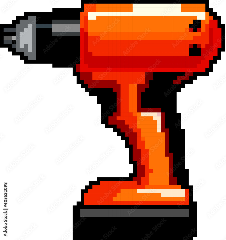 tool drill game pixel art retro vector. bit tool drill. old vintage illustration tool drill game pixel art retro vector. bit tool drill. old vintage illustration
