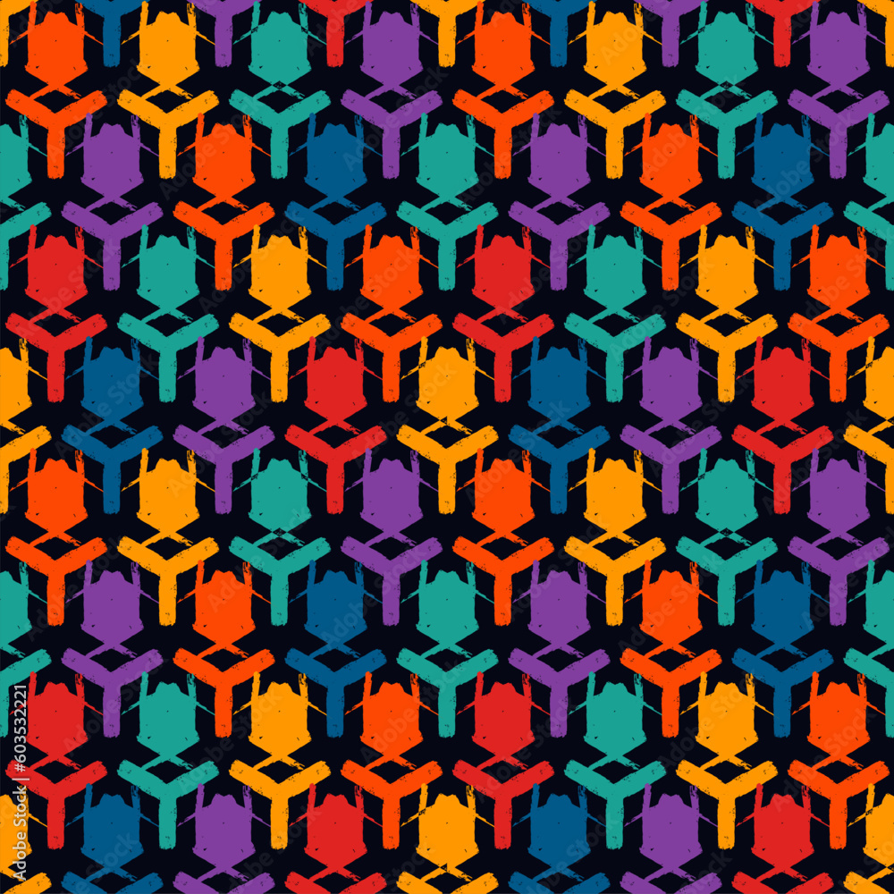 Paint brush geometrical ornament. Seamless pattern. Abstract backdrop. Crosses wallpaper. Geometric background. Ethnic hand drawn motif. Mosaic ornate. Digital paper. Textile print. Vector artwork Paint brush geometrical ornament. Seamless pattern. Abstract backdrop. Crosses wallpaper. Geometric background. Ethnic hand drawn motif. Mosaic ornate. Digital paper. Textile print. Vector artwork