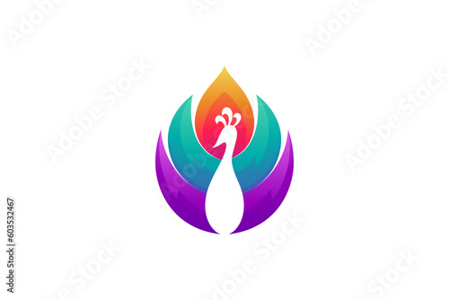 peacock colorful gradient logo design