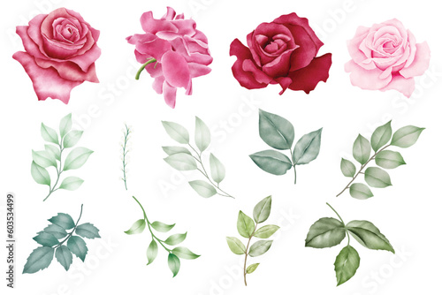 Set Of Floral Watercolor Element © retno