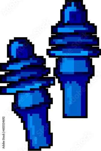 health earplugs noise game pixel art retro vector. bit health earplugs noise. old vintage illustration