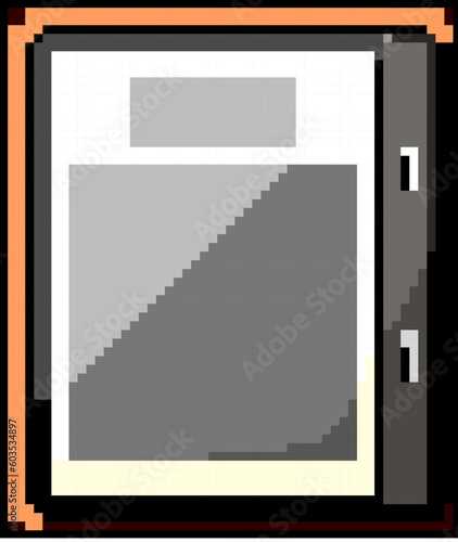 computer ebook reader game pixel art retro vector. bit computer ebook reader. old vintage illustration