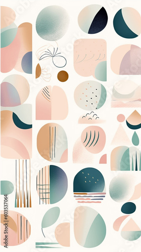 abstract minimal vector boho shapes and lines © Regina