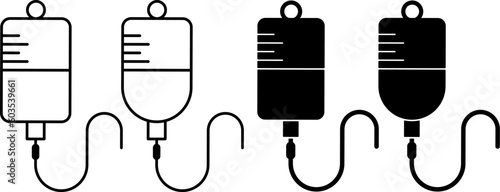 outline silhouette Infuse Icon set isolated on white background