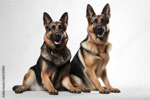 dog on white background, full body with free space