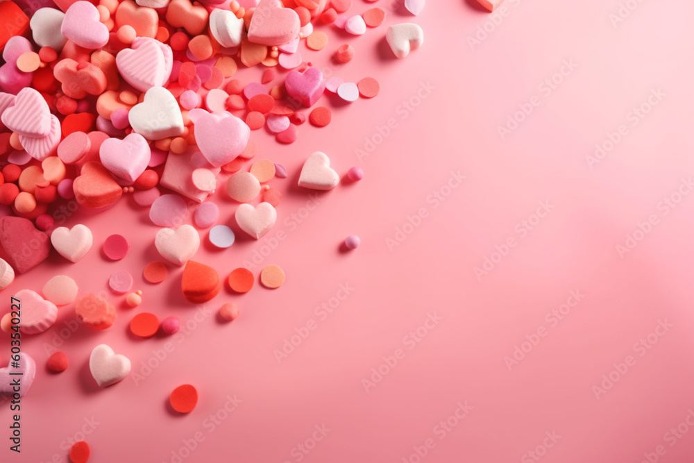 A pink background with hearts A pink background with hearts