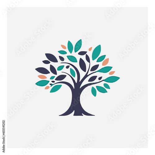 tree logo with vector leaves