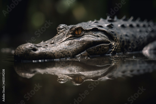 an alligator in the mud